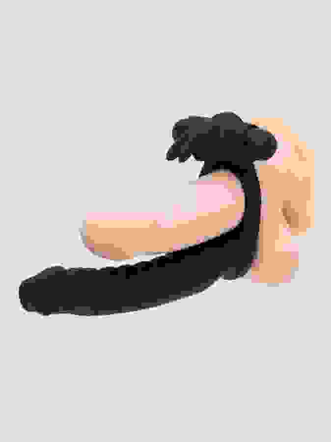 Lovehoney Double Buzz Vibrating Rabbit Double Penetration Strap-On, Black, hi-res